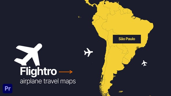 Flightro - Airplane Travel Maps | For Premiere Pro（268082）-技能树